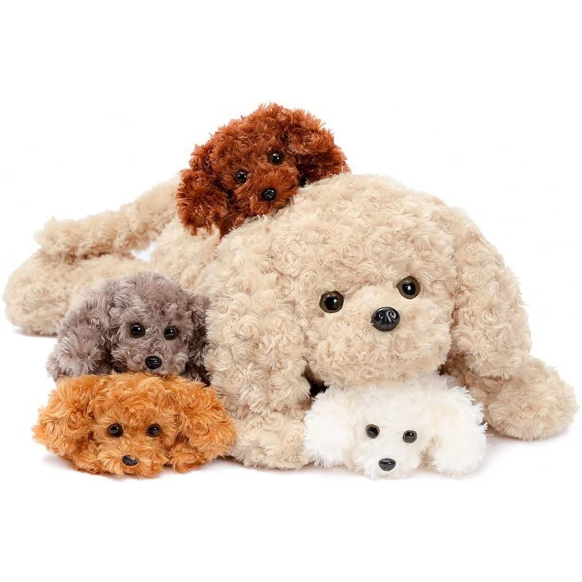 Puppy Stuffed Animal Mommy Dog with 4 Baby Plush Toys